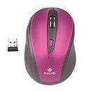 NGS EVO MUTE PURPLE - Mouse Ottico Senza Fili 2.4GHz, Mouse USB per Ordinatore o Laptop Con 5 Pulsanti Silenziosi e Scroll, 800/1600dpi, Viola