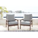 Signature Design by Ashley Emmeline Outdoor Lounge Chair Set Of 2 Plastic in Brown/Gray | 33.5 H x 31.5 W x 33.75 D in | Wayfair P420-820