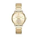 Michael Kors Women's Portia Three-Hand Stainless Steel Watch, Gold, One Size, Portia Crystal Watch