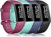 Tobfit Bands Compatible with Fitbit Charge 3 Bands / Fitbit Charge 4 Bands, Classic Sport Accessory Replacement Watch Strap Wristband for Fitbit Charge 3 Special Edition & Fitbit Charge 3 & Fitbit Charge 4 Women Men Large & Small (Black, Wine Red, Navy Blue, Mint green, Small)