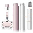 LIAN 2 PackTravel Refillable Perfume Atomizer Spray Bottle Portable Empty Cologne Dispenser Multicolor Fragrance Scent Pump Case Fill from Bottom 5ml Mini Pocket Size Pink + Silver 2 PCs