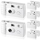 Treela 6 Pack of Disposable Camera for Wedding Bulk Bachelorette Single Use Flash 35mm 17 Film 200iso Camera for Birthday Concert Travel Anniversary Party Supply Favor Vacation Gift (White,Classic)
