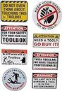 8 pcs Funny Toolbox Sticker Warning Decal Tool Box Sticker Pack Set