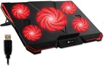 Klim Cyclone 5 Fan Laptop Cooler Red LED Light USB - negro/rojo