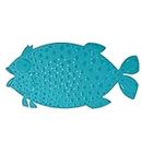 LWVAX Fish Shape Anti-Slip Bath Mat for Shower and Bathtub, PVC Material Size: 75 * 37 cm-(Aqua)