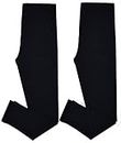 Panzy® 2 Pack Girls Kids Children Plain Stretchy 95% Cotton Leggings Ages 7 to 13 (13 yrs, Black)