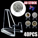 40X Plastic Stands Mini Coin Display Stand Easel Holder Rack Shelf For Medals AU