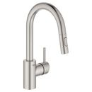 Grohe 31 479 1 Steel Concetto 1.5 Gpm Single Hole Pull Down Bar Faucet