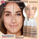 PAQUETE DOBLE - Base de piel mate Phoera Corrector de maquillaje facial de cobertura completa Reino Unido