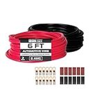 Iron Forge Cable 6 Gauge Wire 2 Pack Red & Black- 6 Ft Copper Clad Aluminum Wire for Automotive Battery Cable, Subwoofer Wiring Kit, 6 AWG, with Wire Lug Terminal Connectors and Heat Shrink Tube