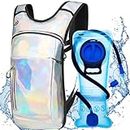 SOIOMES Hydration Backpack, Water Backpack with 2L Hydration Bladder, Rave Backpack Hydration Pack, Festival Essential for Raves, Hiking, Cycling, Climbing, Running, Outdoor, Camping and More