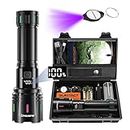 Sunitact Torches Led Super Bright, Rechargeable Torch 30000 Lumens XHM90.2 Flashlight, Powerful Tactical Led Torches Flash Light USB, Brightest Hand Torch for Dog Walking Camping Emergency Gift