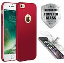 Case Ultra Thin Slim Hard Cover+ Tempered Glass For Apple iPhone 8 6S 7 / 7 Plus