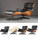 2023 Upgraded Eames Lounge Chairs Ottoman Set Real Leather Sofa Armchairs Tall