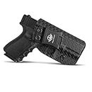 POLE.CRAFT IWB Kydex Holster Fits: Glock 19 19X 25 44 45 (Gen 1 2 3 4 5) & Glock 23 32 (Gen 3 4) - Inside Waistband Carry Holster for G19 G19x G23 G25 G32 G44 G45 (Black,Right)