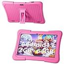 SGIN Kids Tablet 10 Inches with Proof Case, 2GB RAM 64GB Storage, Quad-Core Processor A133 1.6GHz Android 13, 5000mWh Battery Life TF Card 32GB Expansion, WiFi (Lavender)