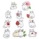 Patchs Brodés Coudre 11Pcs Embroidered Animal Patches Cat Combination Clothing Accessories Shoes Hats Bag Accessories Embroidered Cloth Stickers