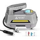 Autofy AIR+ with AUTO Cut 1 Year Warranty Advanced Digital & Analog Display Car Tyre Inflator 150PSi Portable Air Compressor Pump with Emergency LED Light (4 Meter Wire – 12V DC - Grey)