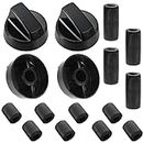 4-Pack Black Universal Control Knobs with 12 Adapters- Compatible with Oven/Stove/Range Universal Knobs Wide Application.