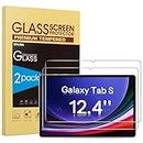 SPARIN Pellicola per Samsung Galaxy Tab S9 FE Plus/ S9 Plus/ S7 FE 5G / S8 Plus/ S7 Plus da 12,4 Pollici, Vetro Temperato con Durezza 9H, 2 Pezzi