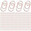 200Pcs Rose Gold Paper Clips Cute Heart Paper Clips Mini Paper Clips Cute Mini Paperclips Non Skid Funny Heart Clips Kids Office Supplies Paper Clamps School Home Desk Organizers