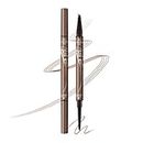 Music Flower Dual-ended Eyebrow Pencil - Ultra-fine Pencil and Four-tip Liquid Brow Pen for Quick and Precise Brow Definition, Eye Makeup Gifts for Women, Brown