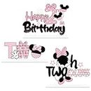 INNORU Minnie 2nd Birthday Table Centerpieces, Acrylic Girl 2nd Birthday Table Toppers Centerpieces Oh Twodles Table Sign Minnie Mouse Two Years Old Birthday Party Decorations Set of 3