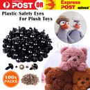 100/200PCS Plastic Safety Eyes For Teddy Bear Doll Toy Animal Felting DIY 6-12mm