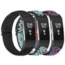 YCHDDER Elastic Band Compatible with Fitbit Charge 2 Bands, Adjustable Stretchy Soft Nylon Solo Loop Replacement Strap Wristbands for Fitbit Charge 2 Women Men