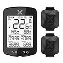 XOSS G+ Gen2 GPS Bike Computer ANT+/ Bluetooth IPX7 Cycling Computer Rechargeable Speedometer Odometer with 2.2 inch LCD Screen, 28 hrs Long Battery Life with Vortex Speed Cadence Sensor-2 Pack