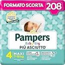 Pampers Baby Dry Maxi, 208 Pannolini, Taglia 4 Maxi (7-18 kg)