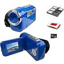 Acuvar 16MP Megapixel Compact Digital Camcorder with HD Video and Photos 16x Zoom with 2.4" Screen, 32GB Card, Memory Card Case, Card Reader and USB Cable (Blue, Kit)