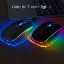 LED Wireless Mouse Rechargeable Slim Cordless Optical for PC Laptop Computer NEW