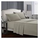 Queen Sheets Pure Color Bedding Set Brief Bed Linens Queen/King Size Gray Soft Comfortable White Bed Set Flat Sheet+Fitted Sheet+Pillowcase Queen Sheet Set (Color : Khaki, Size : Full 4 pcs)