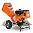 SuperHandy Wood Chipper Shredder Mulcher 7HP Engine Heavy Duty Compact Rotor Assembly Design 3" Inch Max Capacity Aids in Fire Prevention and Building Firebreaks