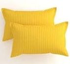 Scorchers 100% Cotton 400TC Satin Striped Premium Pillow Covers | Skin & Hair Friendly Pillow Covers | Set of 2 Pillow Cases | Standard Size (18 x 28 inch, Yellow)