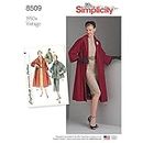 Simplicity US8509R5 Schnittmuster 8509 R5 (14-16-18-20-22) Damen Vintage Mantel oder Jacke, Papier, weiß, 22 x 15 x 1 cm