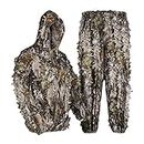 LOOGU Ghillie Suit 3D Maple Leafy Camouflage Clothing Super Lightweight Hooded Outfit for Hunting, Shooting, Wildfowl, Paintball, Wildlife Photography, Halloween or Christmas