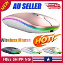 Rechargeable Slim Wireless Mouse Bluetooth 5.1+ 2.4G Cordless For Laptop PC 4C