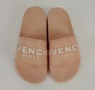 Givenchy Pink Rubber Logo Slides Sandals Size 37