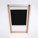 Skylight Blinds For VELUX Roof Windows - Blackout Blind - Black - Silver Aluminium Frame (C02)