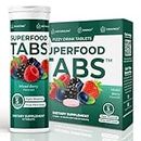 Superfoods Company Superfood Tabs - Detox Cleanse Drink - Nutrition Supplement for Women & Men - Support Healthy Weight, Digestive Health, Cravings & Bloating Relief - Mixed Berry Flavor [30 Tablets]