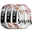 honecumi 3 Pack Floral Straps Compatible with Fitbit Alta/Alta hr Watch Bands for Men Women Replacement Accessory-Exchange Alta Hr Watch Band Wrist Strap with Metal Clasp Colorful Pattern Alta Band