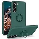 BENTOBEN Samsung S22 Case, Galaxy S22 Case, Slim Soft Silicone Rotatable Ring Holder Kickstand Magnetic Car Mount Anti-Scratch Non-Slip Protective Case Cover for Samsung Galaxy S22 2022, Army Green