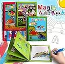 AK Store Reusable Magic Water Quick Dry Book Water Coloring Book Doodle with Magic Pen for Painting Children's Cartoon Images (Pack of 1, Random Designs) - NO Colors Required