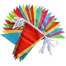 Bunting Banners Multicolor Nylon Fabric Triangle Flags Outdoor Garden Banner for Wedding Birthday Party Garden Brand Opening Home Festival Decorations (40 Meters 80 Flags)