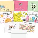 24 Thinking of You Cards with Envelopes - Beautiful Encouragement Cards with 8 Designs to Send to Friends, Family, Groups, Clubs - Uplifting Thinking of You Greeting Cards with A Sentiment Inside (24)