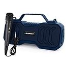 Blaupunkt Atomik BB20 Wireless Bluetooth Party Speaker 20W with Dual Passive Radiator I 1500mAh Battery I Deep Bass I Karaoke + Mic I USB I TWS I AUX I Outdoor Speaker with Carrying Strap(Royal Blue)