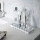 Yamazaki Home Bathroom Tray - Steel Vanity Holder Organizer, Steel, Water Resistant Plastic in White | 0.6 H x 9.4 W x 3.5 D in | Wayfair 4805