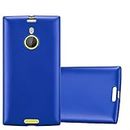 Cadorabo Hülle kompatibel mit Nokia Lumia 1520 Schutzhülle TPU Silikon Case Metallic Design Slim Kratzfest Weiche Gummi mit Rundumschutz Case Hülle für Nokia Lumia 1520 in Blau